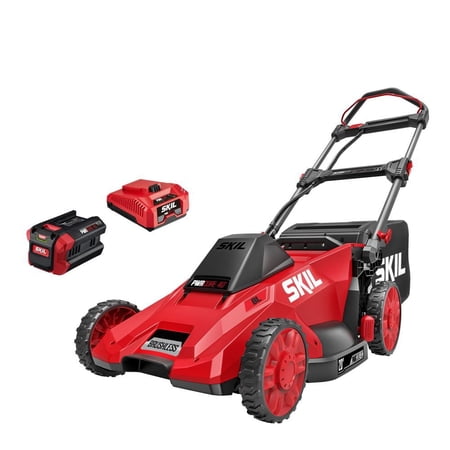 SKIL PWR CORE 40V 20-Inch Battery Lawn Mower, Brushless Push Mower with 6.0Ah Battery and Charger, Cordless Electric Lawn Mower with 3-in-1 Mulching, Bagging