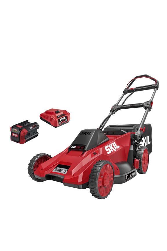 PWR CORE 40V 20-Inch Battery Lawn Mower, Brushless Push Mower with 6.0Ah Battery and Charger, Cordless Electric Lawn Mower with 3-in-1 Mulching, Bagging