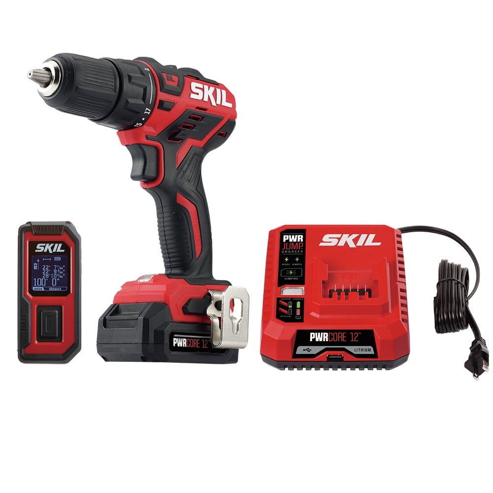 SKIL Brushless 12V 1 2 Inch Drill Driver Laser Measurer Kit with