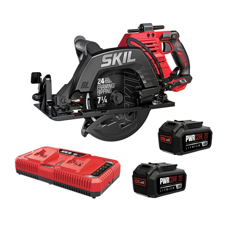 SKIL 2x20V Brushless 7-1/4'' Rear Handle Circular Saw Kit with PWR