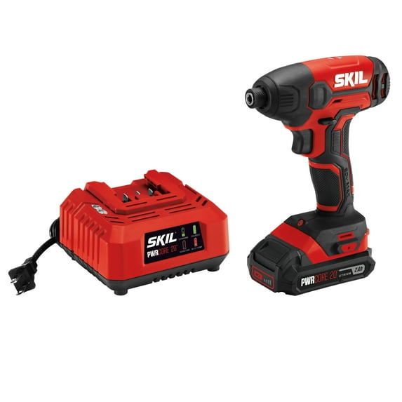 SKIL ID572702 20V Cordless 1/4'' Hex Impact Driver Kit with 2.0Ah Lithiuim Battery & Charger
