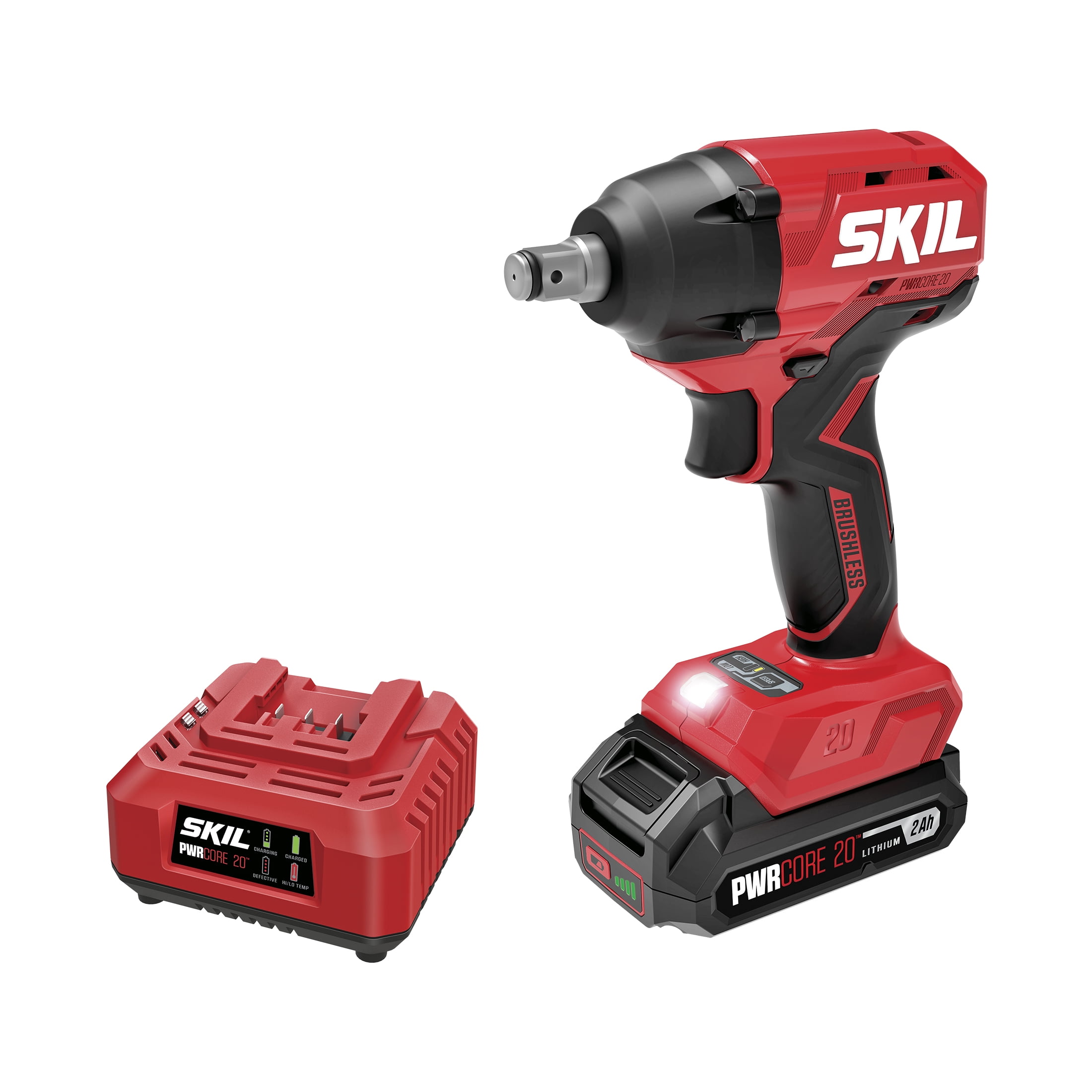 SKIL PWR CORE 20™ Brushless 20V 1/2 In. Impact Wrench with battery & charger-IW6720B-10