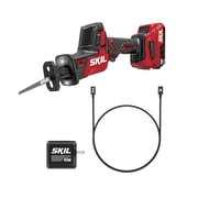 SKIL PWR CORE 20 Brushless 20V Compact Reciprocating Saw Kit, Includes 2.0Ah USB-C Battery and 45W PD Charger, RS5825B-1C