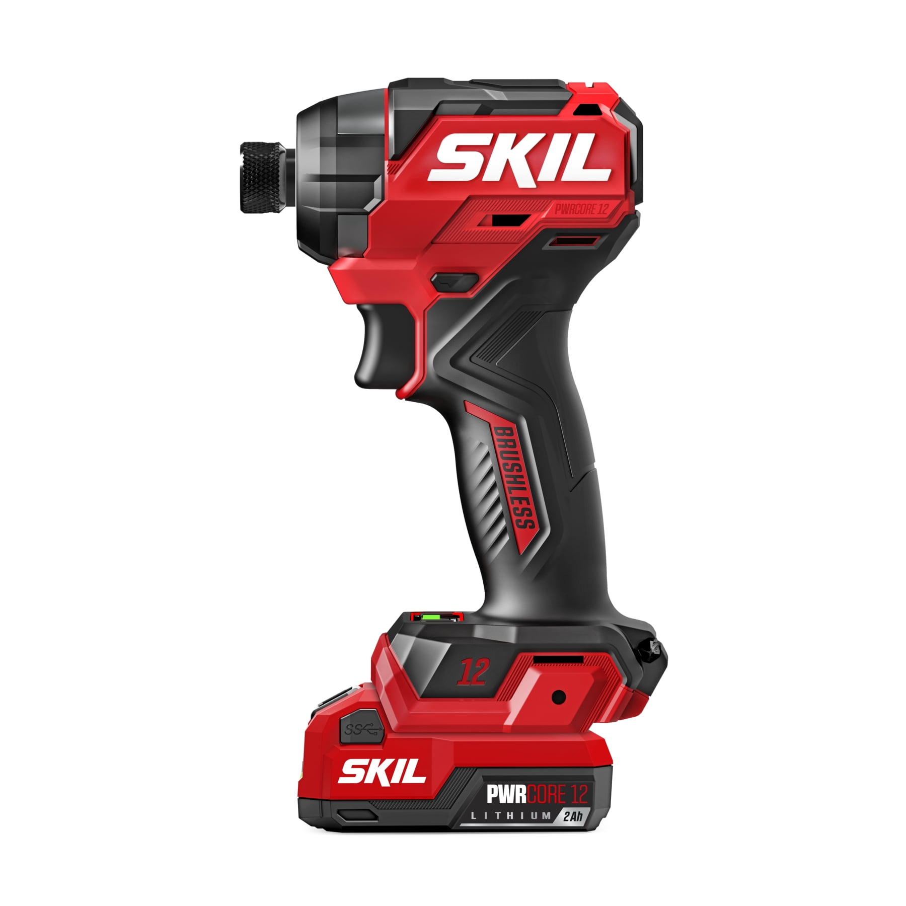 SKIL PWRCORE 12™ Brushless 12V 1/4 In. Compact Impact Driver with 2.0Ah USB-C Battery and 20W PD Charger-ID6744A-11