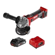 SKIL AG290202 PWR CORE 20V 4 1/2 Inch Angle Grinder Kit, 3 Position Side Handle, 2.0Ah Battery and Charger