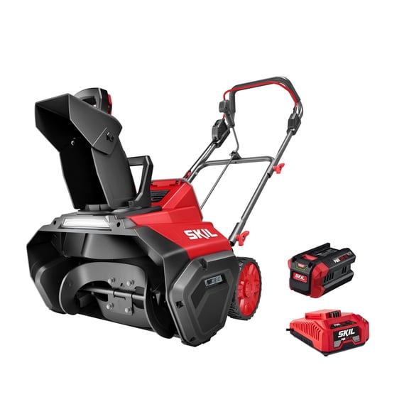 SKIL SB2001C-10 PWR CORE Cordless 40V Single-Stage Snowblower, Throws Up to 30 Feet, 6.0Ah Battery and Charger