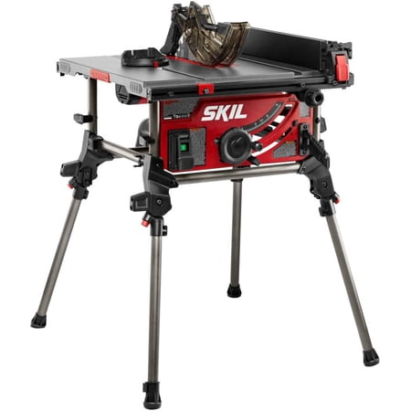 SKIL TS6307-00 10" Table Saw, 15 Amp 4600 RPM Portable Jobsite Saw with Folding Stand, 25.5" Rip Capacity