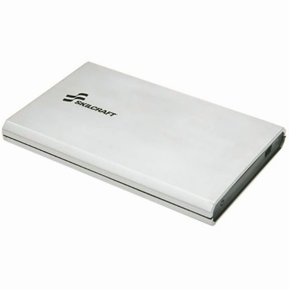 SKILCRAFT 1 TB Hard Drive, 2.5" External, Brushed Silver