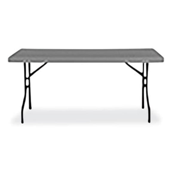 NSN7025673 60 x 29 in. Rectangle Blow Molded Folding Tables Charcoal Gray