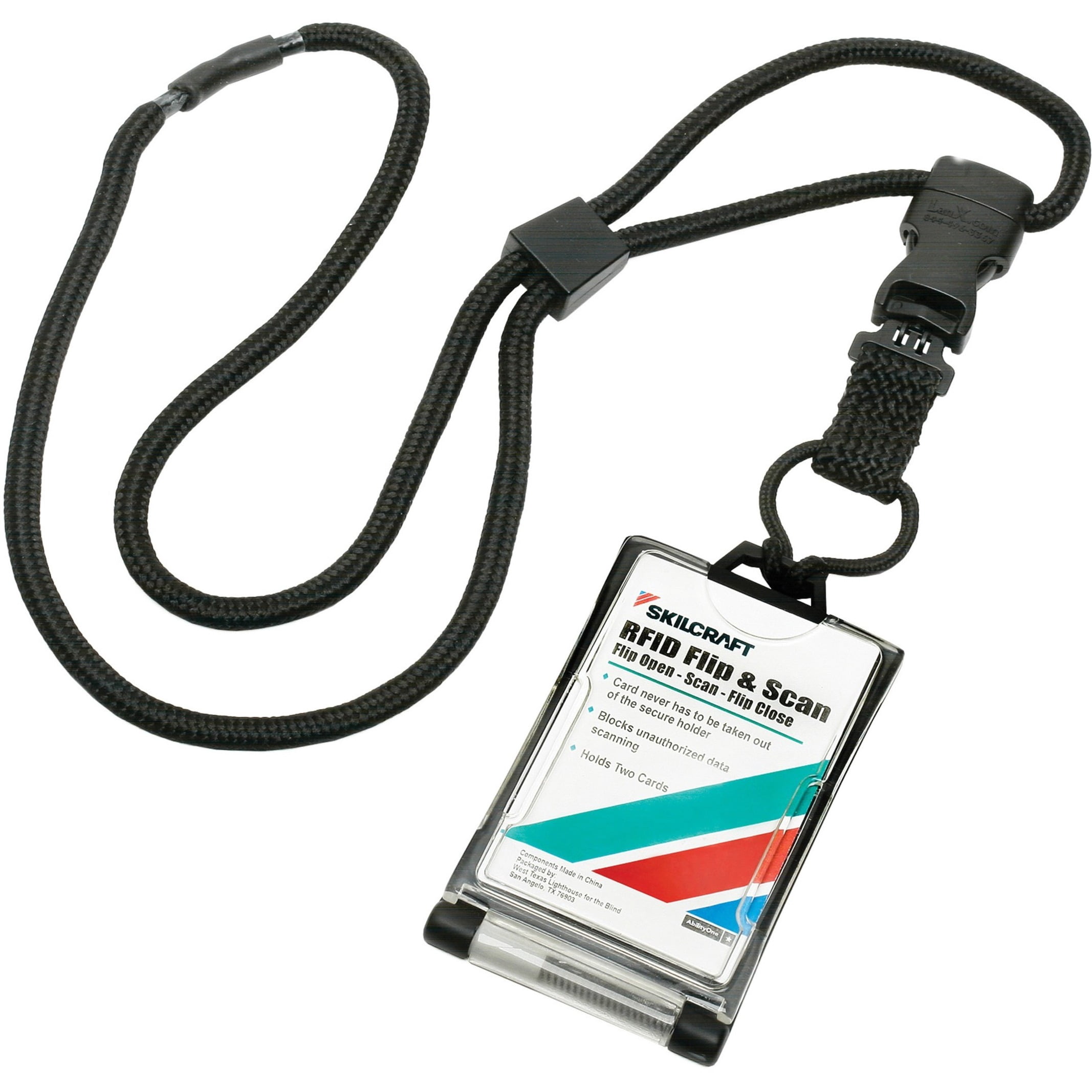 SKILCRAFT Closed Face RFID Dual Card Lanyard