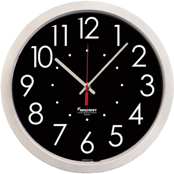 SKILCRAFT High Contrast Quartz Wall Clock