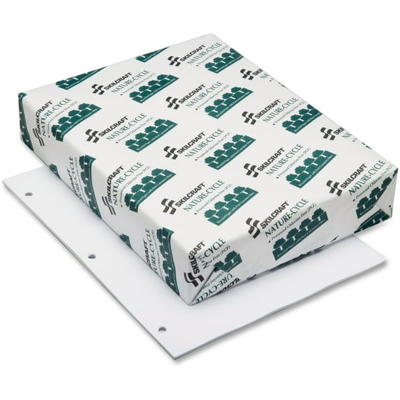 SKILCRAFT, NSN0338891, 3-Hole Punched Multipurpose Copy Paper, 5000/Box, White