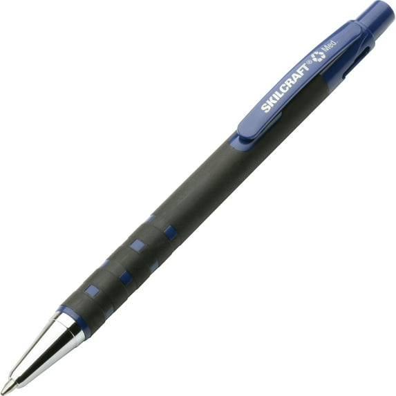 SKILCRAFT, NSN3687772, Rubberized Barrel Ballpoint Pens, 12 / Dozen