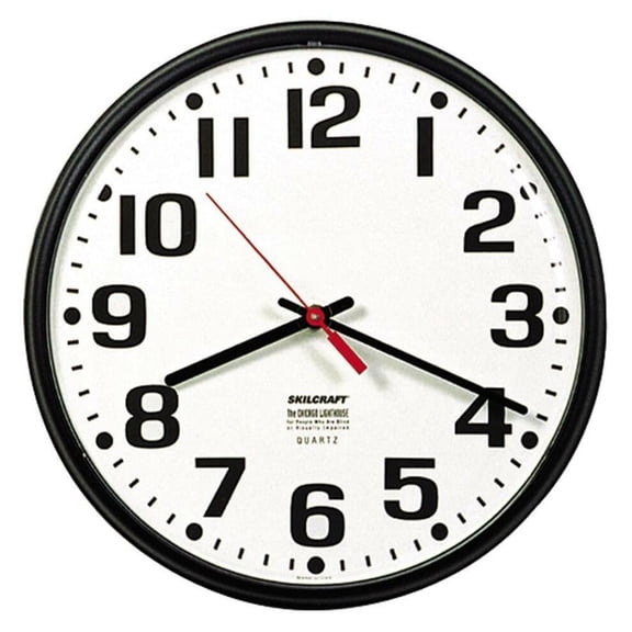 SKILCRAFT, NSN3897958, Slimline Round Wall Clock, 1