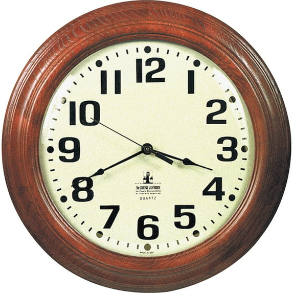 SKILCRAFT, NSN4216904, 16" Mahogany Frame Wall Clock, 1