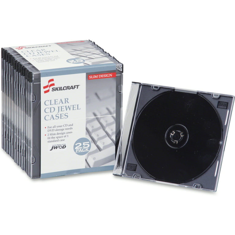 SKILCRAFT, NSN5026513, Slim CD Jewel Cases, 25, Clear - Walmart.com
