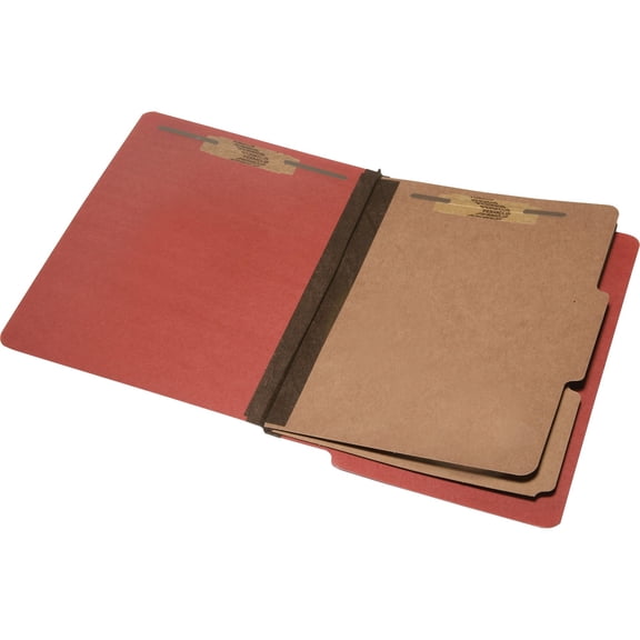 SKILCRAFT, NSN5907104, 6-Part End Tab Classification Folders, 10 / Box, Red