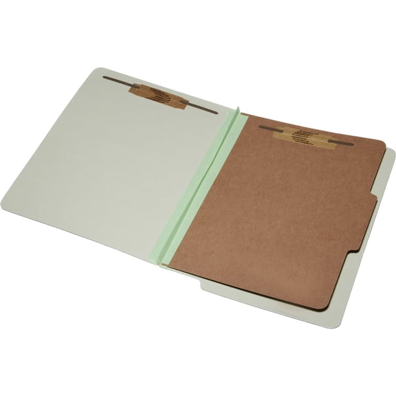 SKILCRAFT, NSN5907106, 4-part End Tab Classification Folders, 10 / Box, Light Green