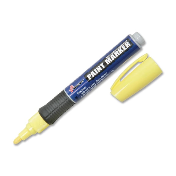 Skilcraft Paint Markers, Rubber Grip, Bullet Tip, Med. Pt, 6/PK,Yellow - NSN5889097
