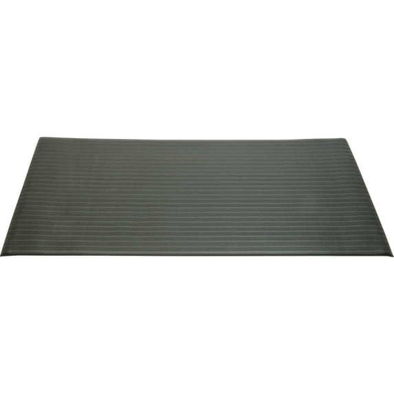 SKILCRAFT, Ribbed Vinyl Anti-fatigue Floor Mat, 1 Each, Black
