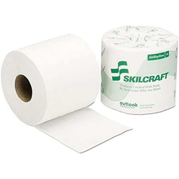 - SKILCRAFT Toilet Tissue, 2-Ply, 4 in x 4 in, White, 40 Rolls 8540-01-554-7678: , 40 Item(s)