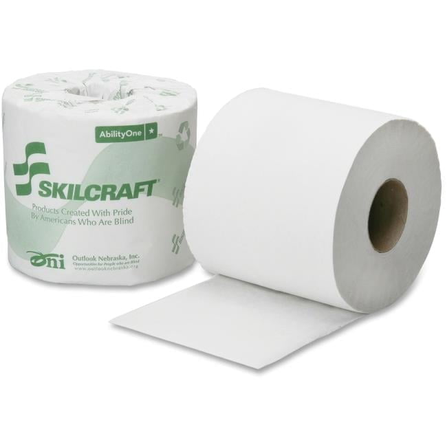 SKILCRAFT AbilityOne Toilet Tissue Paper Rolls, 2-Ply, Septic Safe