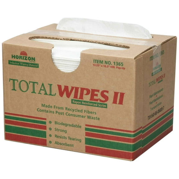 AbilityOne - Wipes - Skilcraft Towel Machinery Wiping 4-Ply Biodegradable White 13-1/4" x 16-1/2" - 13.25" x 16.50" - White