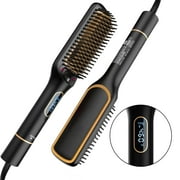 SKIMI Hair Straightener Brush, Ionic Hair Straightening Brush with LED Display Screen, Plastic