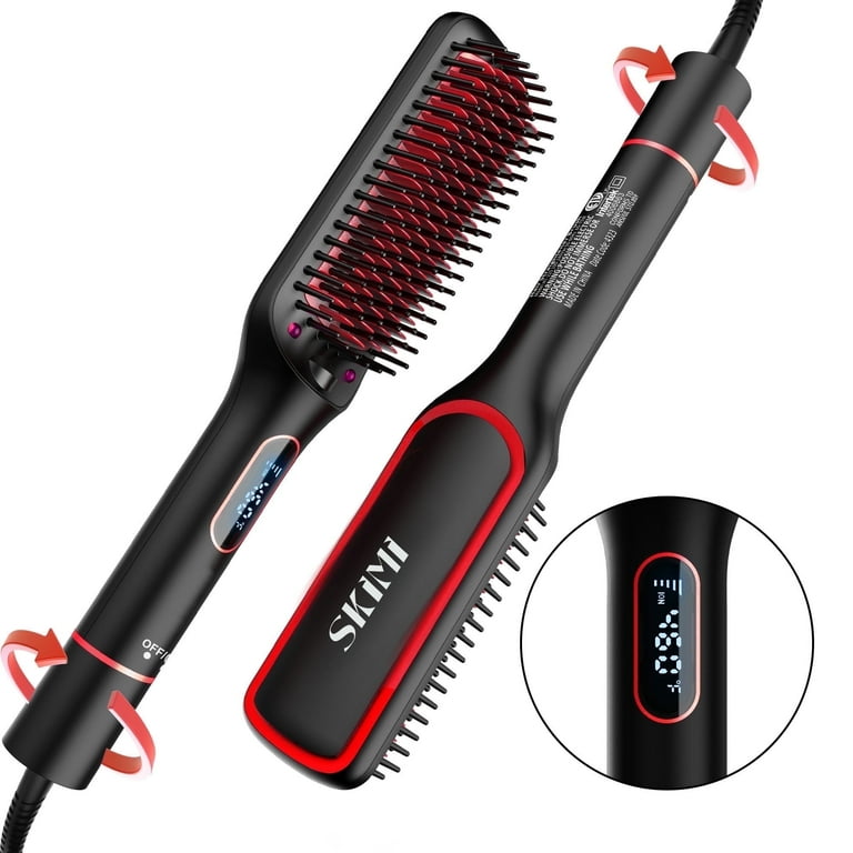 SKIMI Ionic Hair Straightener Brush with LED Display Temp