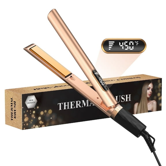 SKIMI Flat Iron Hair Straightener, Hair Straighteners for Women, Ionic Curling Iron, Gold