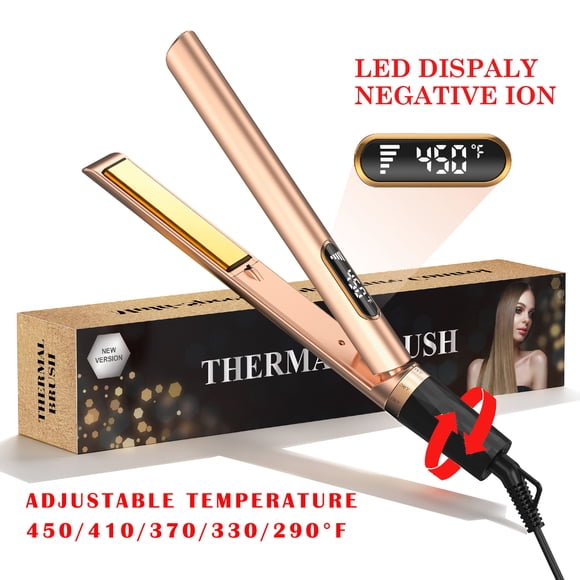 SKIMI Hair Straightener, Flat Iron Straightener, Ionic Curling Iron, Gold Mini Hair Straighteners for Women, Hair Curler