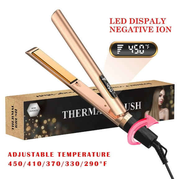SKIMI Flat Iron Hair Straightener, Hair Straighteners for Women, Ionic Curling Iron, Gold