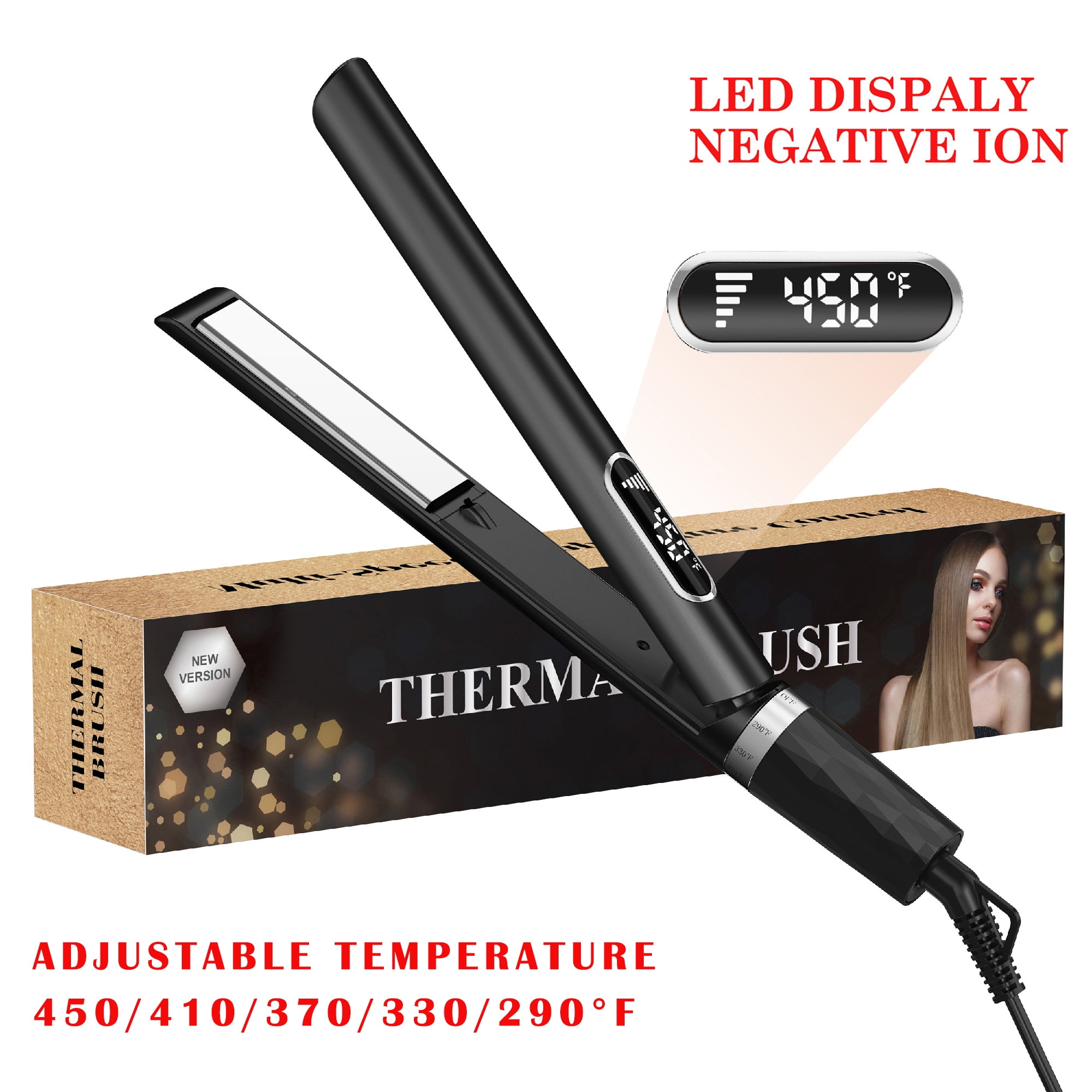 Walmart Black Friday Deals 2025 - SKIMI Hair Straightener Flat Iron 1 Inch Titanium Plates with 5 Temperature Settings and Dual Voltage