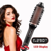 SKIMI Thermal Brush, Curling Iron, 1.5 inch Electric Curl Wand, Negative Ion Technology Reduce Hair Damage, Heated Round Brush, Travel and Home