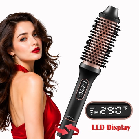 SKIMI Thermal Brush, Curling Iron, 1.5 inch Electric Curl Wand, Negative Ion Technology Reduce Hair Damage, Heated Round Brush, Travel and Home