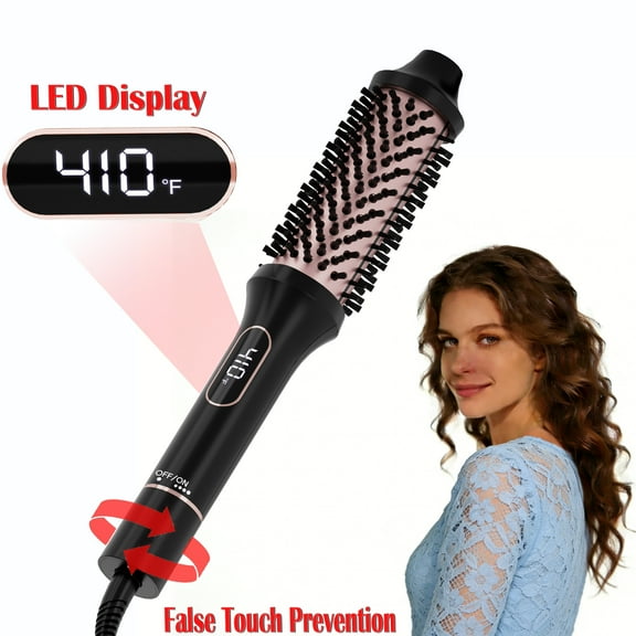 SKIMI Thermal Brush, Heated Round Brush, Curling Iron, 1.5 inch Electric Curl Wand, Curly Hair Dryer Brush