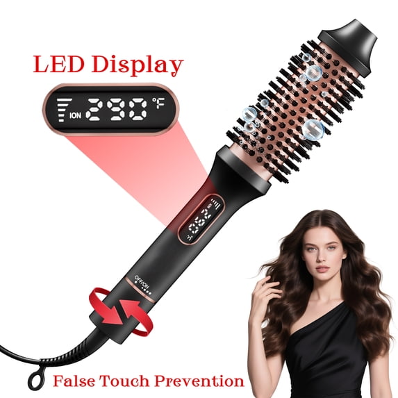 SKIMI Thermal Brush, Curling Iron, Heated Round Brush, 1.5 inch Electric Curl Wand, Curly Hair Dryer Brush