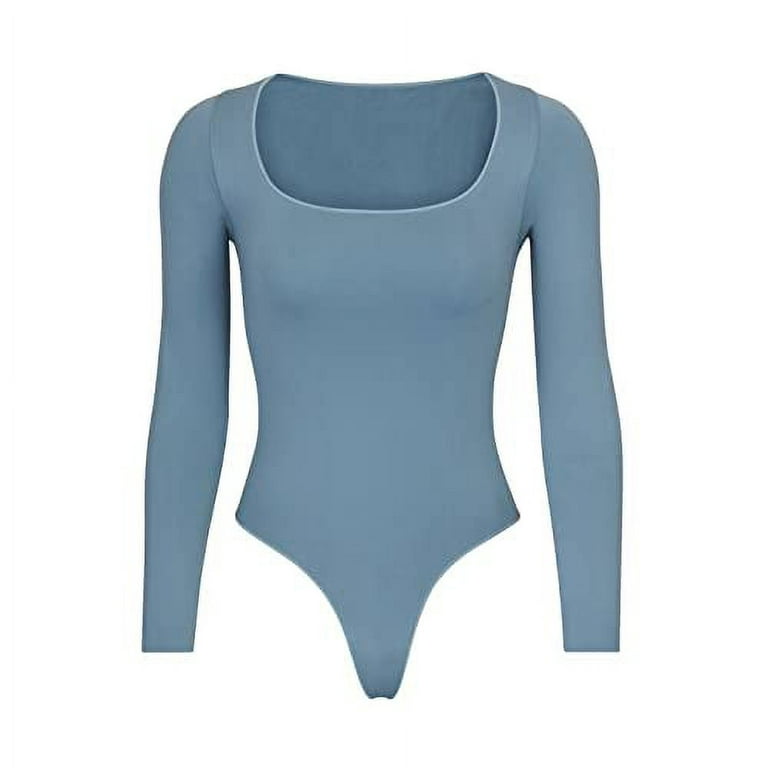 SKIMS Long Sleeve Scoop Neck Bodysuit BS-SCN-0315 Artic - Size 4X/5X 