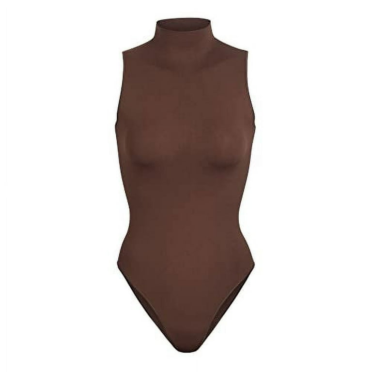 SKIMS Mock Neck Sleeveless Bodysuit HS-BSB-0085 Smokey Quartz - Size 4X/5X  