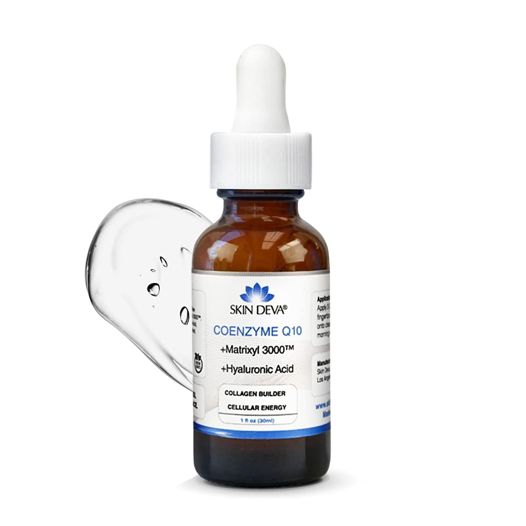 SKIN DEVA 1 fl oz COENZYME Q10 Anti Aging Serum Formula with Matrixyl 3000 and Hyaluronic Acid Serum Facial Serums, Anti Wrinkle Serum which Stimulates Collagen and Elastin Production