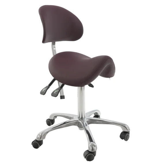SKINACT Brava Esthetician Saddle Stool (Wine)