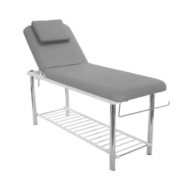 SKINACT Solid Massage Table, Bed Metal Frame With Towel Holder (Gray)