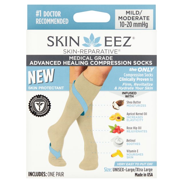 SKINEEZ Tan Small/Medium SkinReparative Hydrating Compression Socks