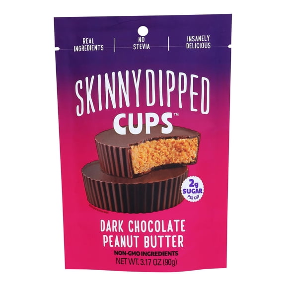 SKINNYDIPPED - Dark Chocolate Peanut Butter Cups - 3.17 Oz Case of