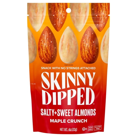 SKINNYDIPPED - Maple Crunch Almonds - 4 Oz, Case of 10