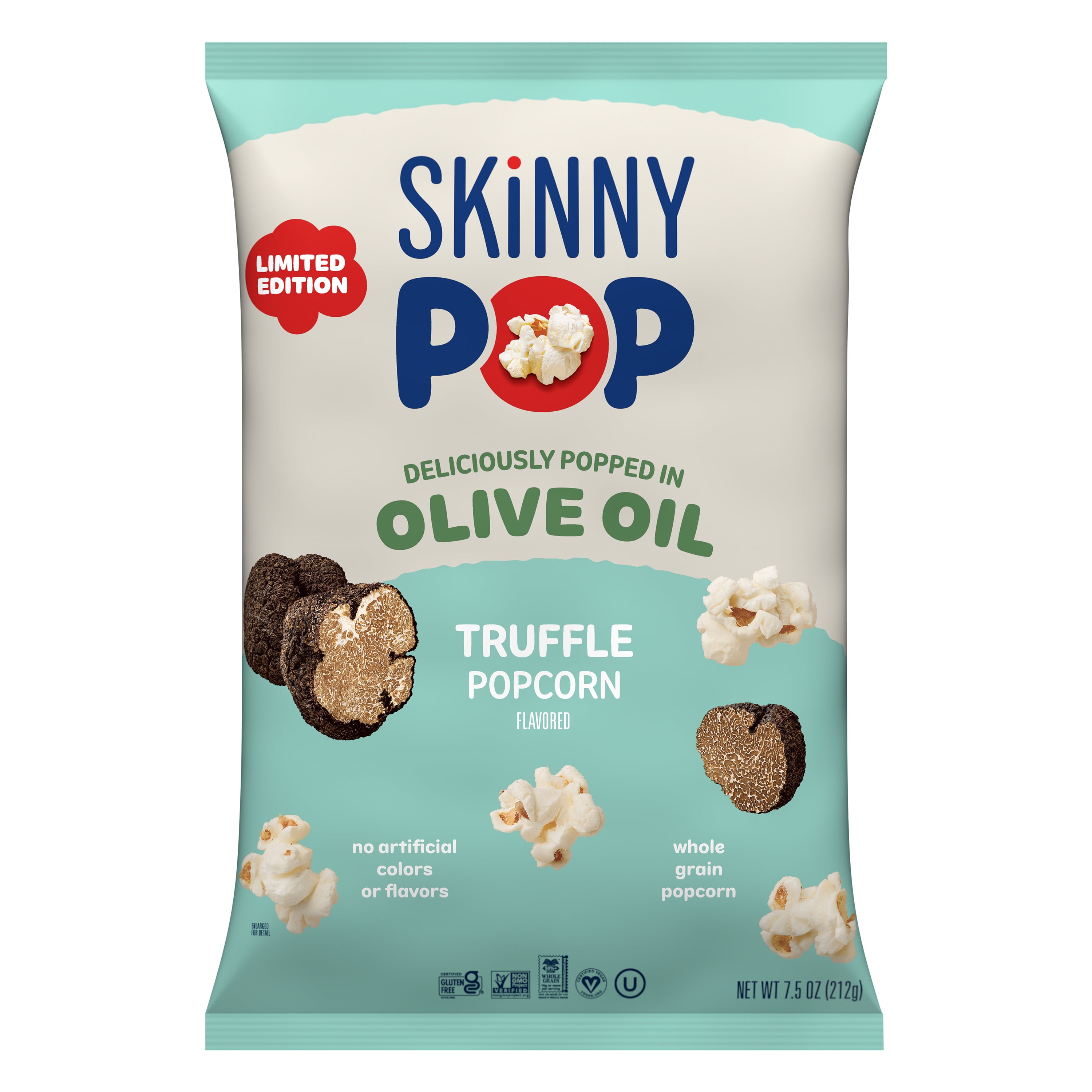 SKINNYPOP Truffle Popcorn, Made with Olive Oil, Gluten and Seed Oil Free, 7.5 oz Popcorn Bag