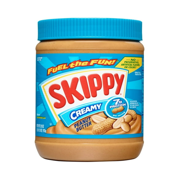 SKIPPY Creamy Peanut Butter, Shelf-Stable, 28 oz Plastic Jar
