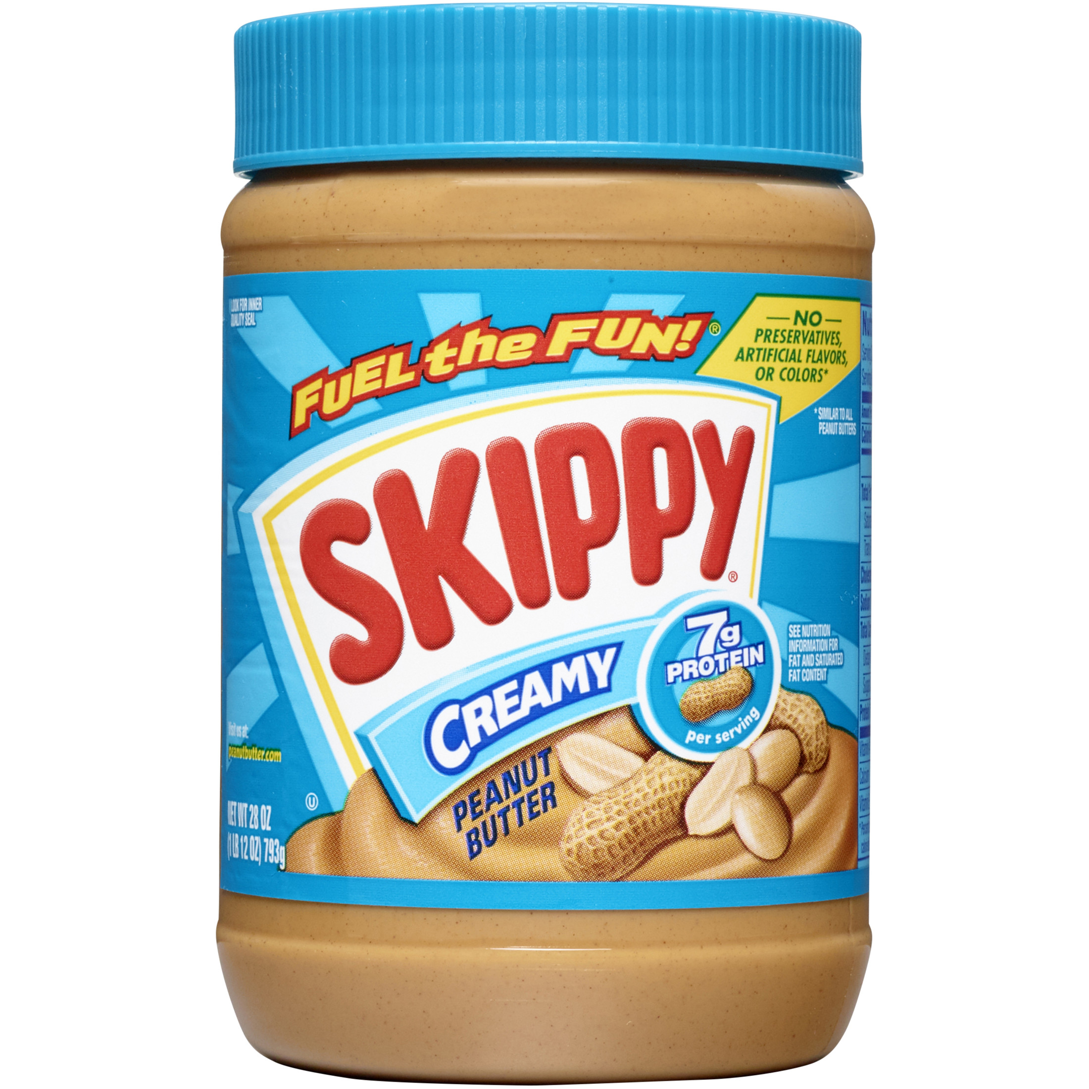 SKIPPY Creamy Peanut Butter, ShelfStable, 28 oz Plastic Jar