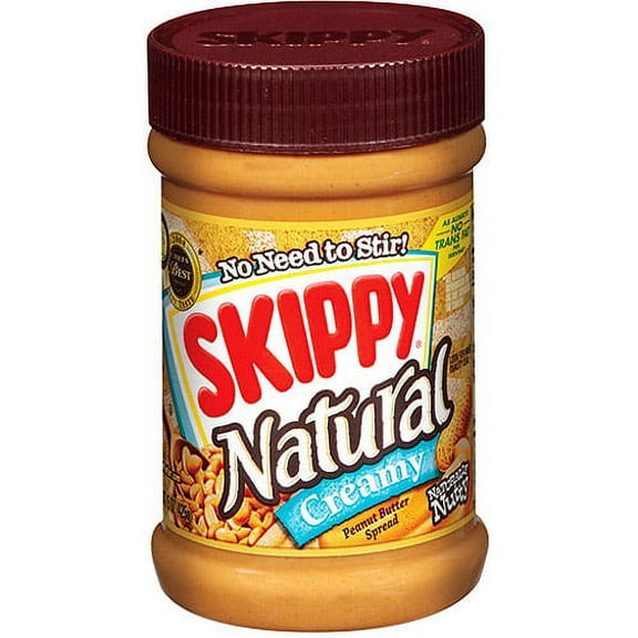 SKIPPY Natural Creamy Peanut Butter, 15 oz Jar (Pack of 12)