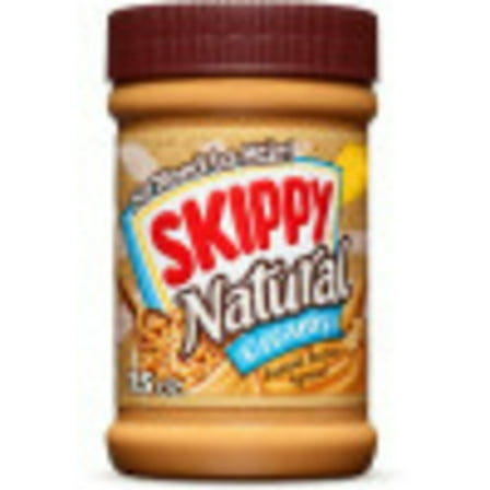 SKIPPY Natural Peanut Butter Spread, Creamy, 7G Protein per Serving, 15 oz Jar (Pack of 2)